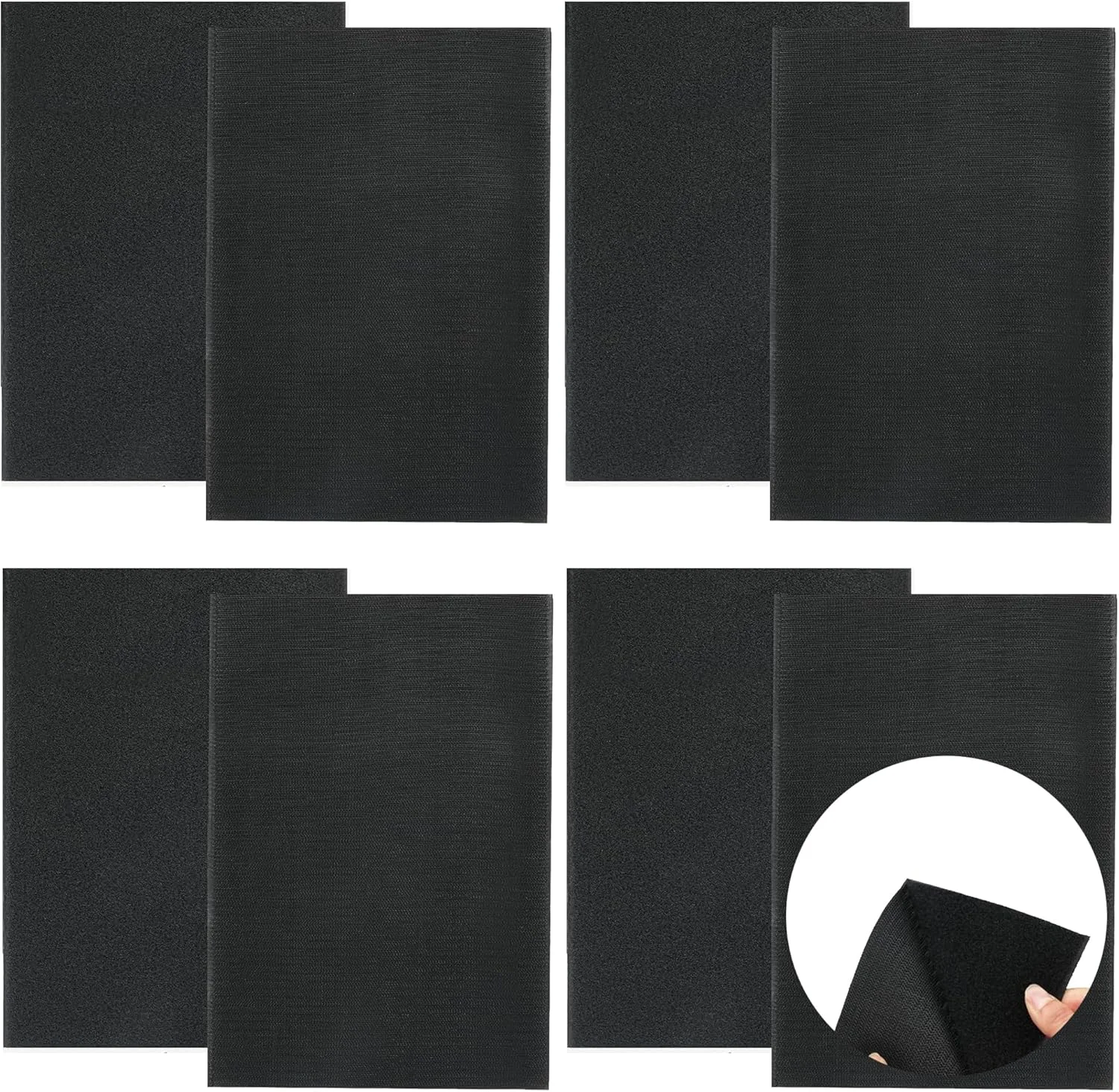 ست 4 عددی نوار چسبی ANFUXT، نوار قلاب و حلقه خیاطی بدون چسب، نوار قلاب و حلقه برای پارچه، برای مدیریت کابل، خیاطی، صنایع دستی DIY در خانه و محل کار