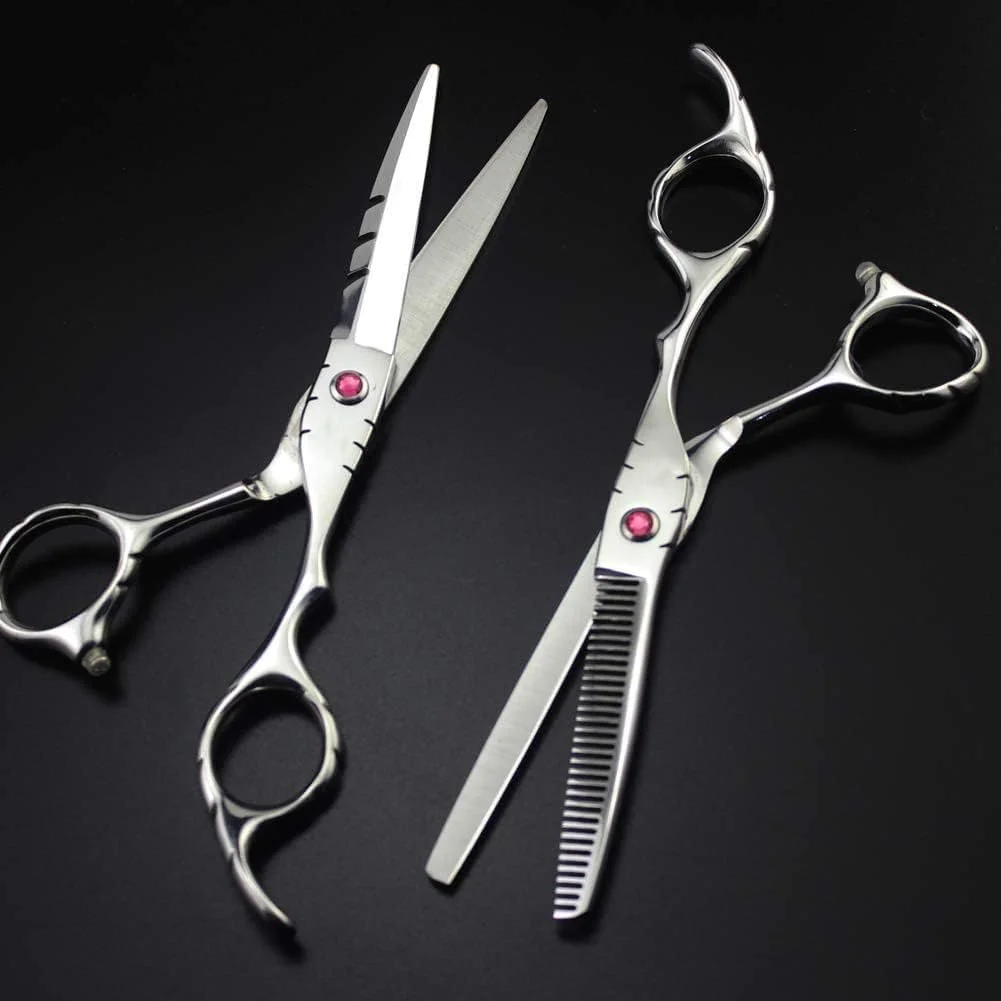 قیچی آرایشگری با قیچی های تیز آرایشگری، مجموعه قیچی آرایشگر حرفه ای، قیچی های کم حجم برای آرایشگاه، برش تخت 5.5 اینچ مجموعه 5.5 اینچی