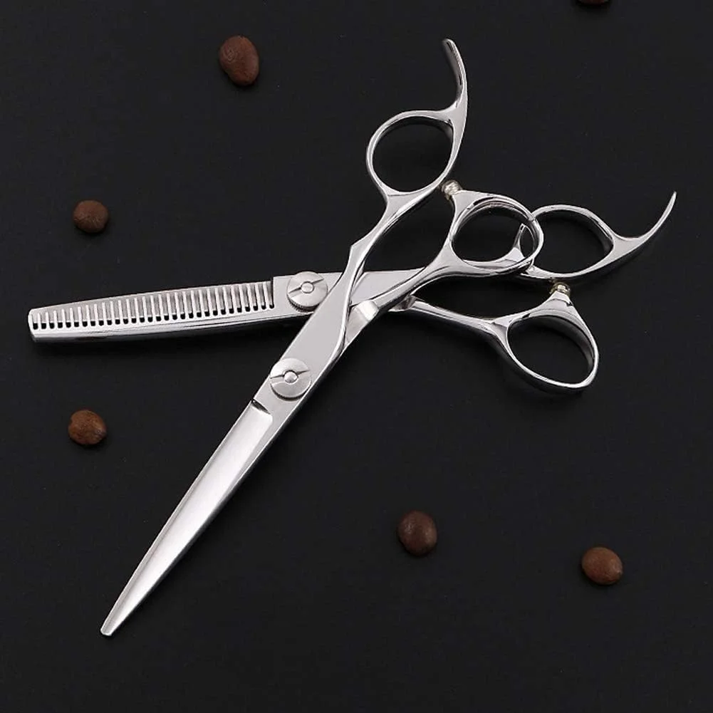 قیچی آرایشگری دو طرفه دندانه دار، قیچی مو، قیچی آرایشگری استیل ضد زنگ مناسب آرایشگاه، سالن و استفاده خانگی، 6.0 اینچ، مجموعه دندانه دار 6 اینچی