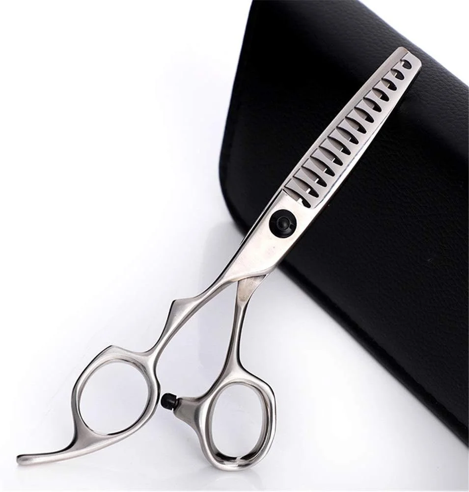 قیچی آرایشگری سری چپ دست، برش تیز و دقیق، قیچی آرایشگری مخصوص آرایشگران چپ دست، ست ابزار آرایشگری 6.0 اینچ (رنگ: قیچی اره ای)