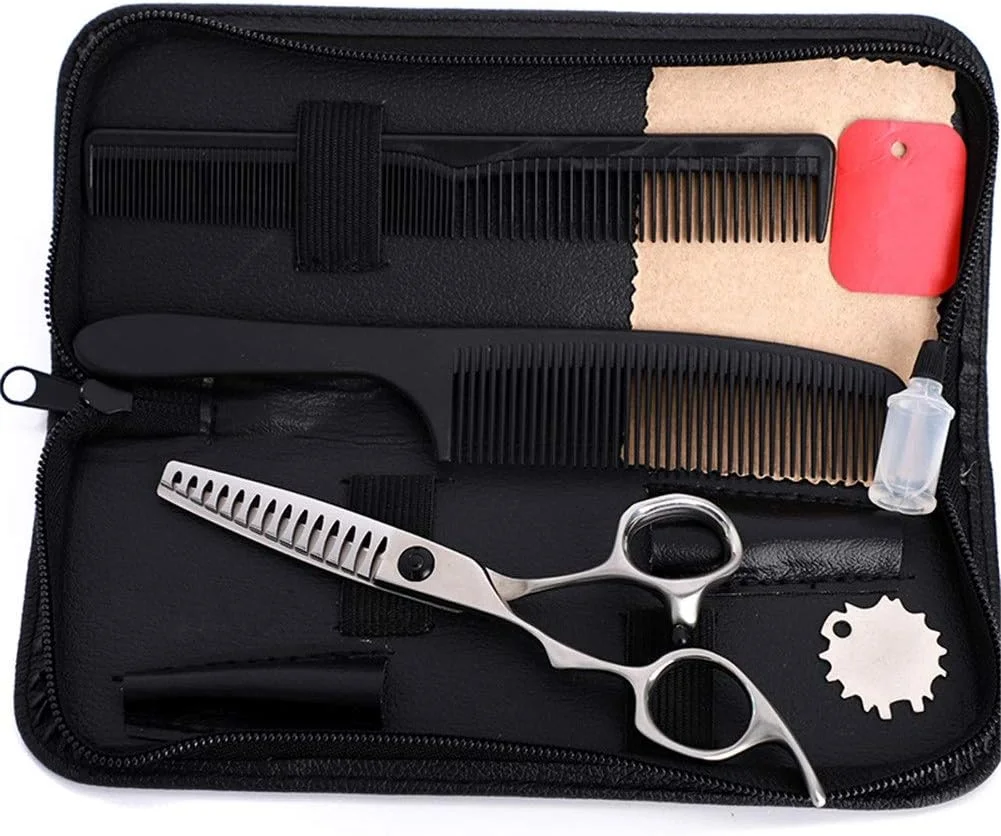 قیچی آرایشگری سری چپ دست، برش تیز و دقیق، قیچی آرایشگری مخصوص آرایشگران چپ دست، ست ابزار آرایشگری 6.0 اینچ (رنگ: قیچی اره ای)