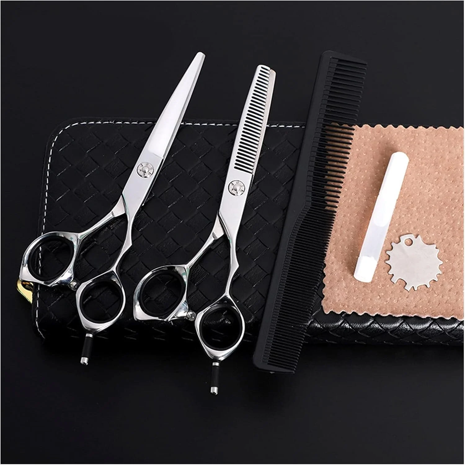 ست قیچی آرایشگری تک دم 6.0 اینچی، قیچی آرایشگری، قیچی تخت، قیچی دندانه دار، ست قیچی آرایشگری ویژه، ست قیچی آرایشگری خانگی قیچی های برش مو