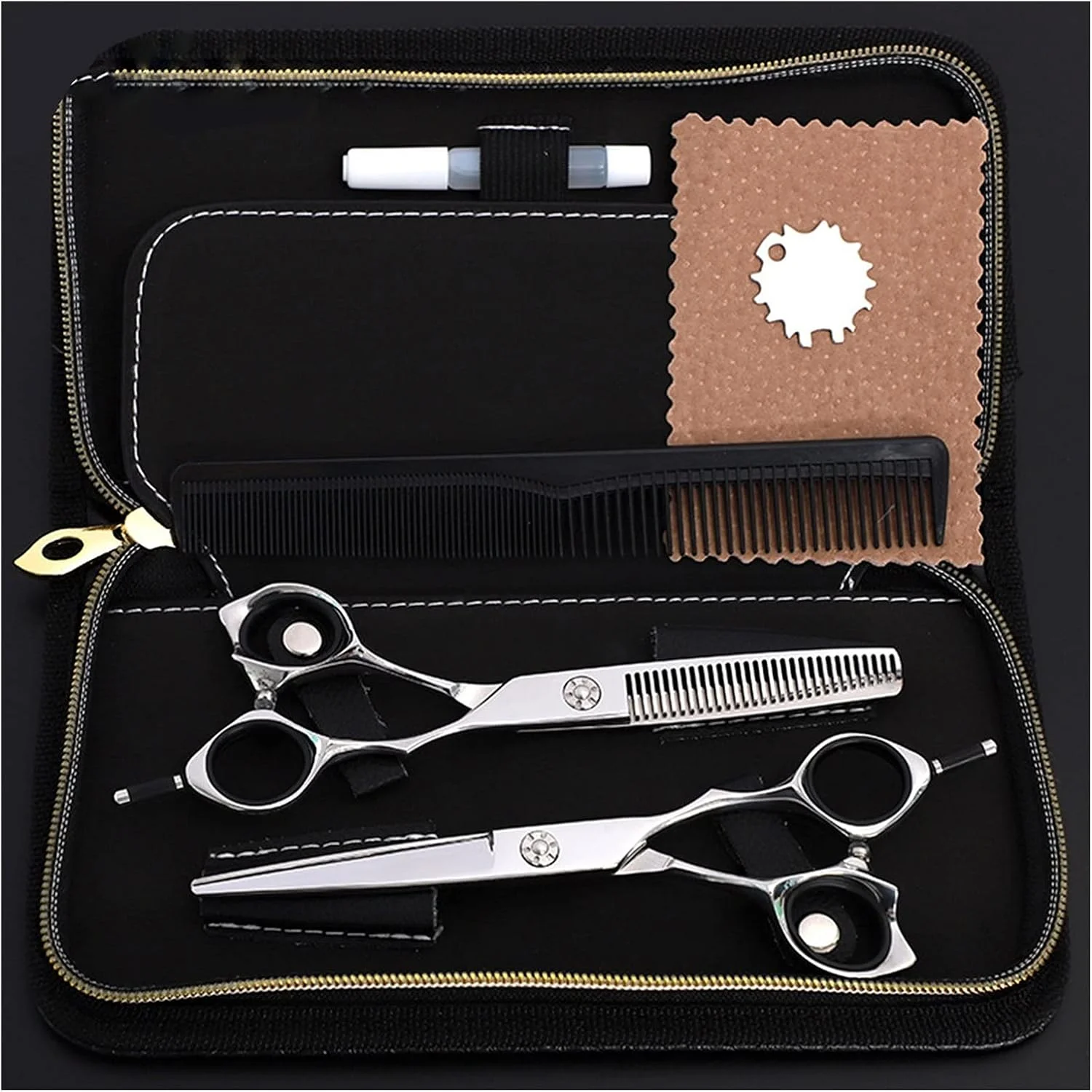 ست قیچی آرایشگری تک دم 6.0 اینچی، قیچی آرایشگری، قیچی تخت، قیچی دندانه دار، ست قیچی آرایشگری ویژه، ست قیچی آرایشگری خانگی قیچی های برش مو