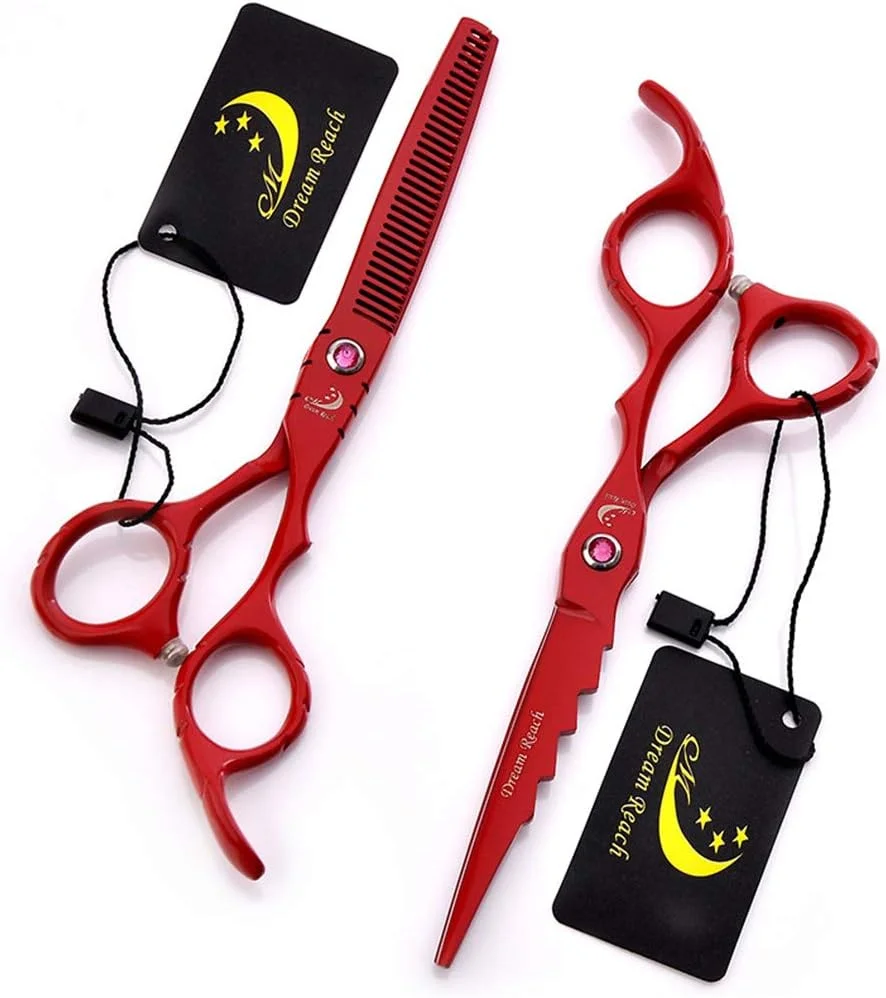 ست قیچی آرایشگری حرفه ای 6 اینچی فولاد 440C، قیچی آرایشگری، قیچی پیتاژ، کوتاهی مو، لوازم آرایشگاهی