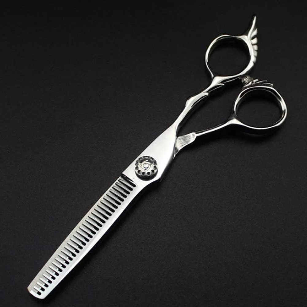 قیچی آرایشگری حرفه ای دسته بال فرشته ای، قیچی تخت، قیچی آرایشگری، قیچی پیتاژ 6.0 اینچ