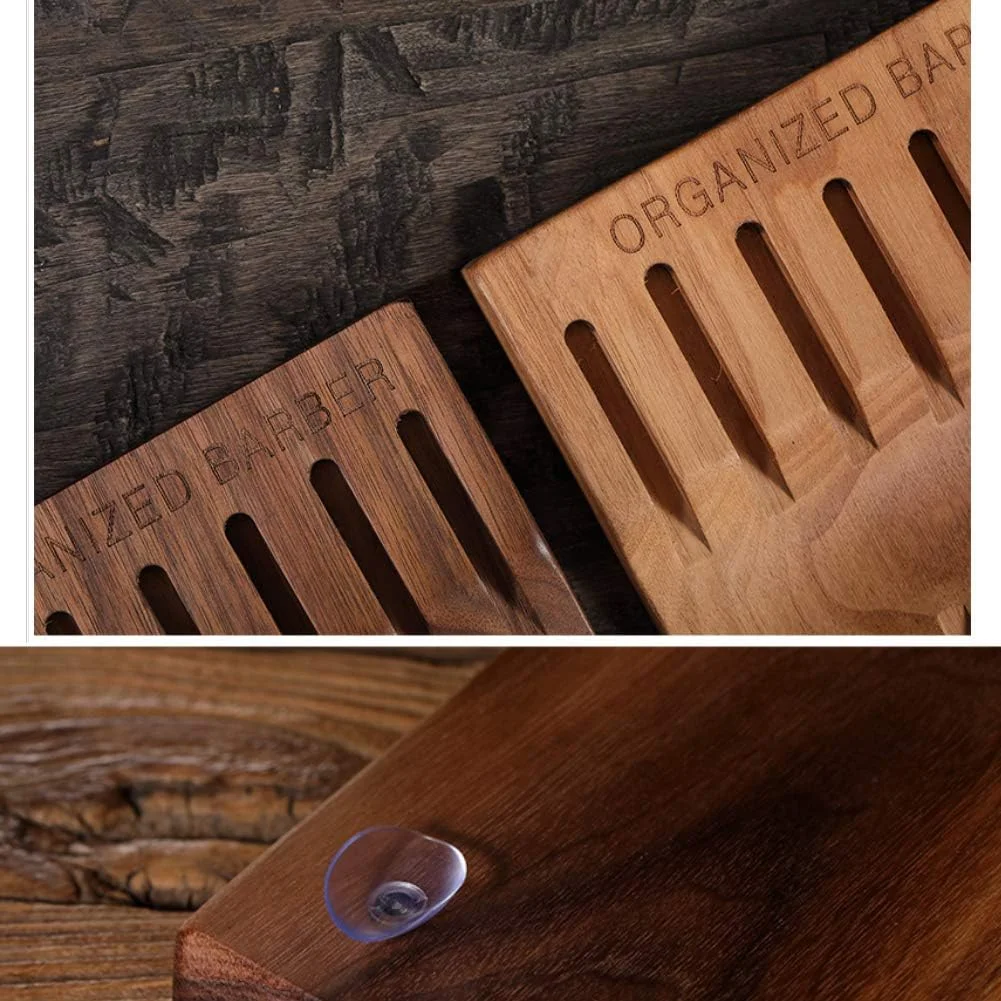 نگهدارنده قیچی آرایشگاهی برای آرایشگر، سینی قیچی آرایشگری چوب گردو سیاه، سینی رومیزی، سینی های سازمان دهنده ابزار آرایشگر