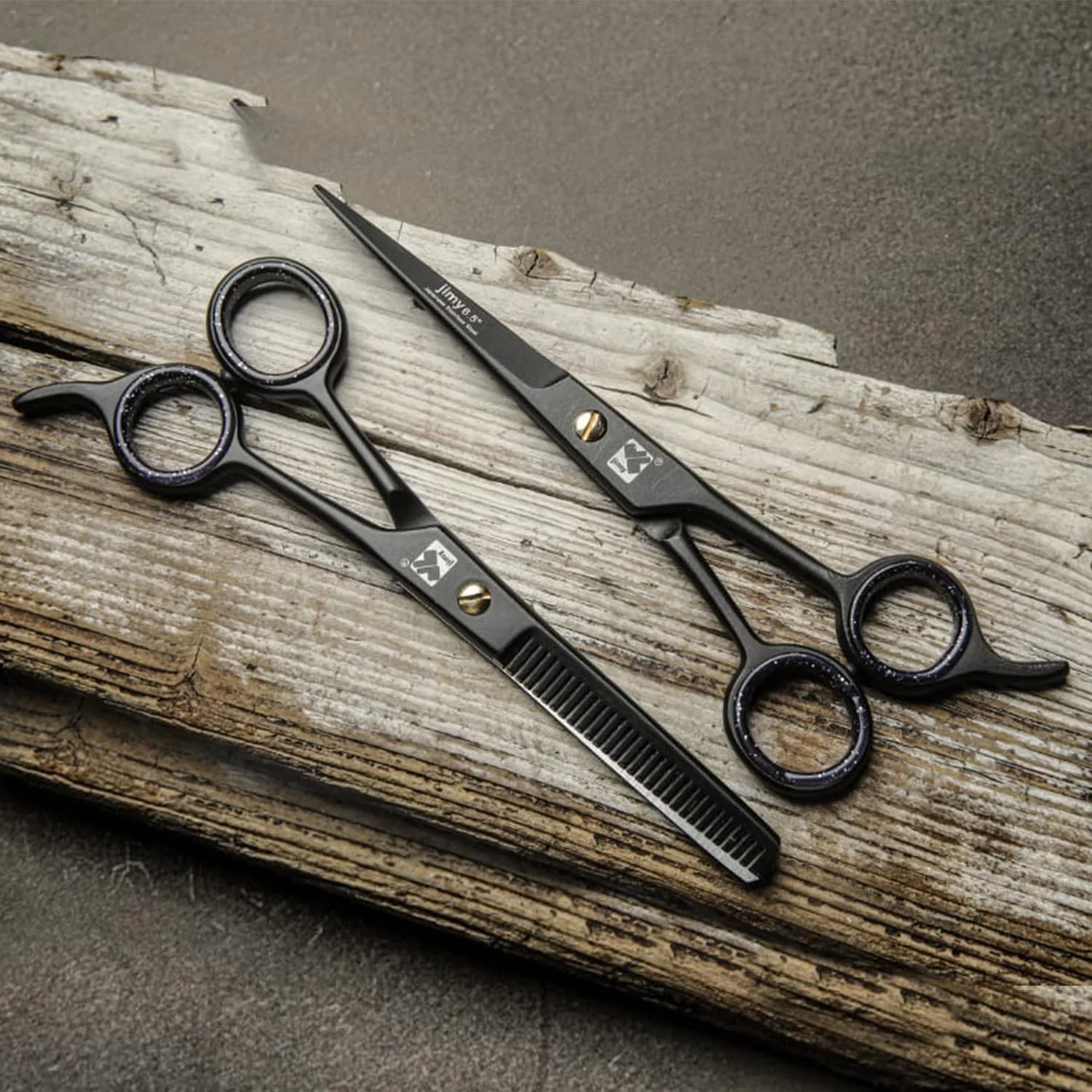 قیچی آرایشگری حرفه ای جیمی با پرداخت نهایی از جنس استیل ضد زنگ - قیچی آرایشگری بادوام و روان برای خانه و سالن ها (قیچی آرایشگری و پیتاژ، 6.5 اینچ)