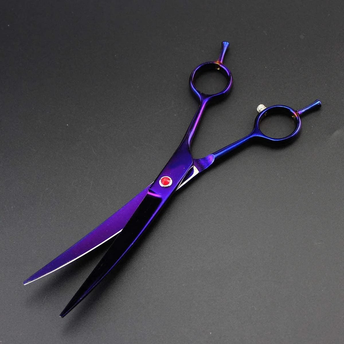 قیچی آرایشگری مو LOCZEK، ست قیچی مو، ست حرفه ای قیچی مو با لوازم جانبی آرایش مو، ست 3 عددی قیچی آرایشگری استیل ضد زنگ (ست 3 عددی بنفش)