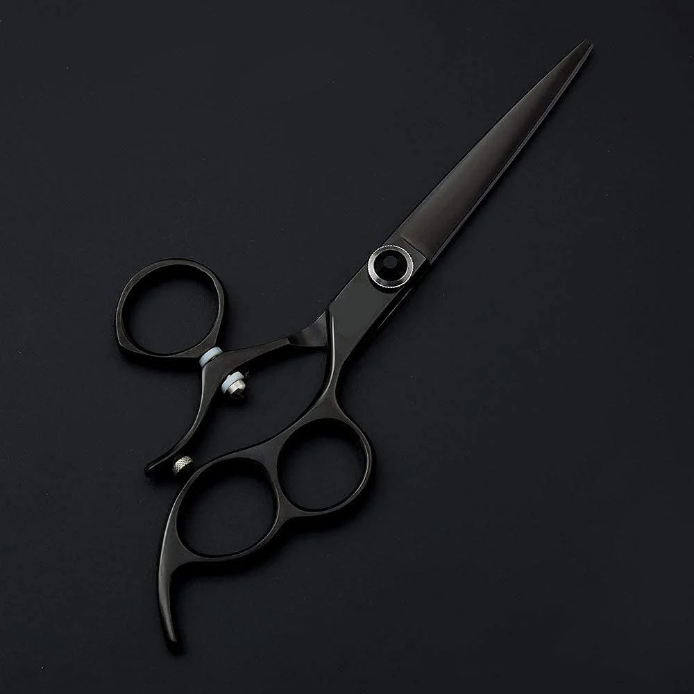 قیچی آرایشگری LOCZEK، کیت قیچی اصلاح مو، آرایشگری 6.0 اینچ مشکی دسته چرخشی، ابزار قیچی فولاد ضد زنگ ژاپنی، ست قیچی آرایشگری