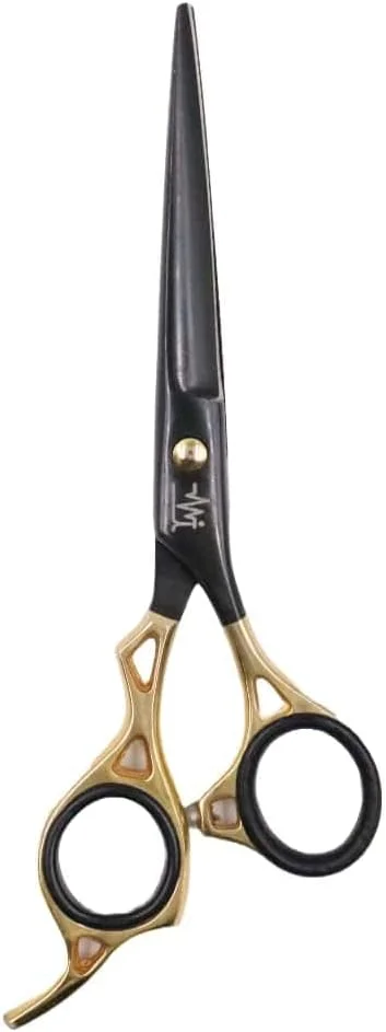 قیچی آرایشگری حرفه ای MICMA - قیچی آرایشگری 6.5 اینچی با تیغه های لبه تیغ - قیچی پیتاژ برای کوتاهی موی زنان/مردان - مشکی طلایی (دسته تک منحنی MT-11) قیچی آرایشگری حرفه ای MICMA - قیچی آرایشگری 6.5 اینچی با تیغه های لبه تیغ - قیچی پیتاژ برای کوتاهی موی زنان/مردان - مشکی طلایی (دسته تک منحنی MT-11)