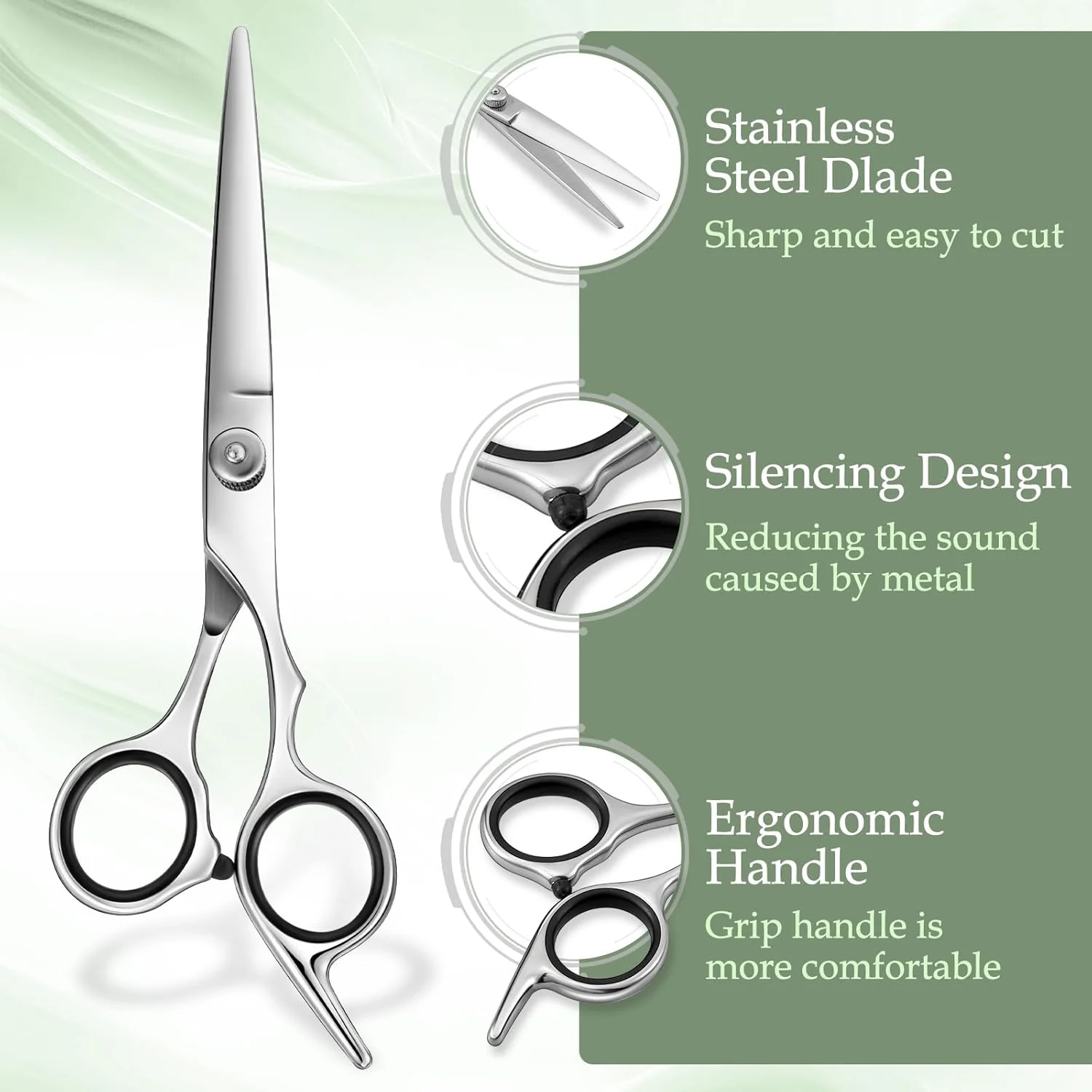 ست قیچی آرایشگری ناین مکس 6.7 اینچ - قیچی و شانه استیل ضد زنگ - کیف نگهداری ست آرایشگری حرفه ای برای مردان، زنان، کودکان، ابزار آرایشگر، سالن خانگی