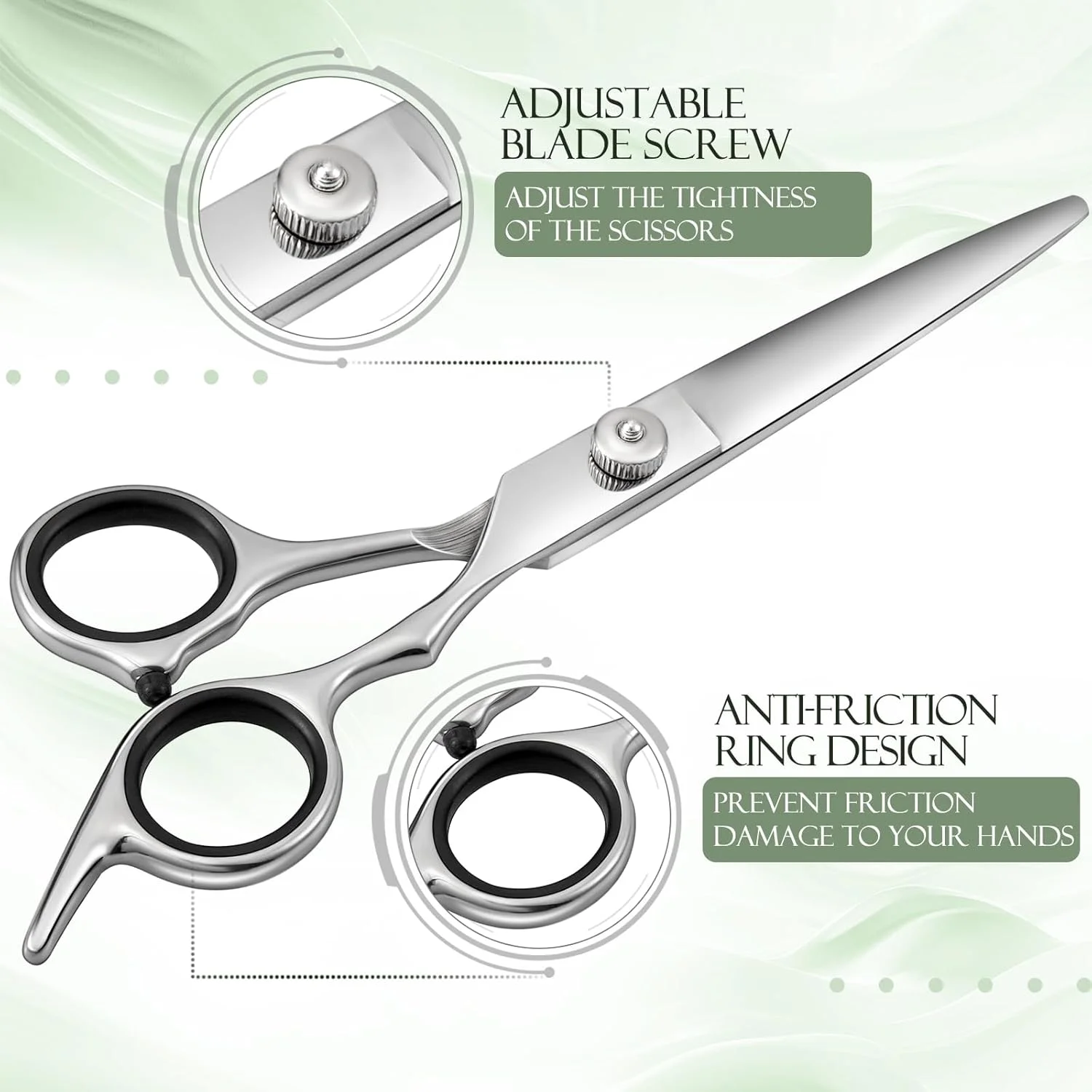 ست قیچی آرایشگری ناین مکس 6.7 اینچ - قیچی و شانه استیل ضد زنگ - کیف نگهداری ست آرایشگری حرفه ای برای مردان، زنان، کودکان، ابزار آرایشگر، سالن خانگی