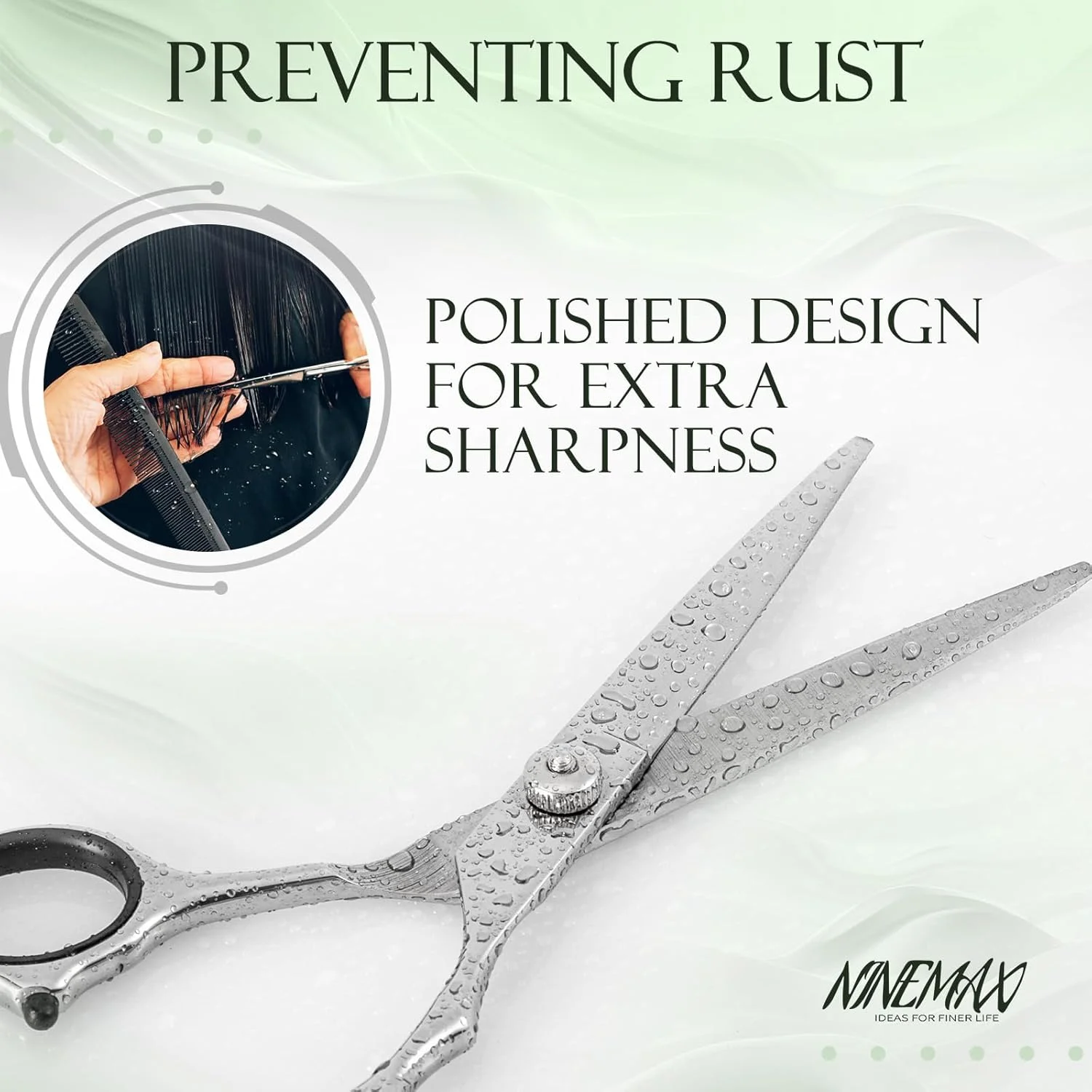 ست قیچی آرایشگری ناین مکس 6.7 اینچ - قیچی و شانه استیل ضد زنگ - کیف نگهداری ست آرایشگری حرفه ای برای مردان، زنان، کودکان، ابزار آرایشگر، سالن خانگی