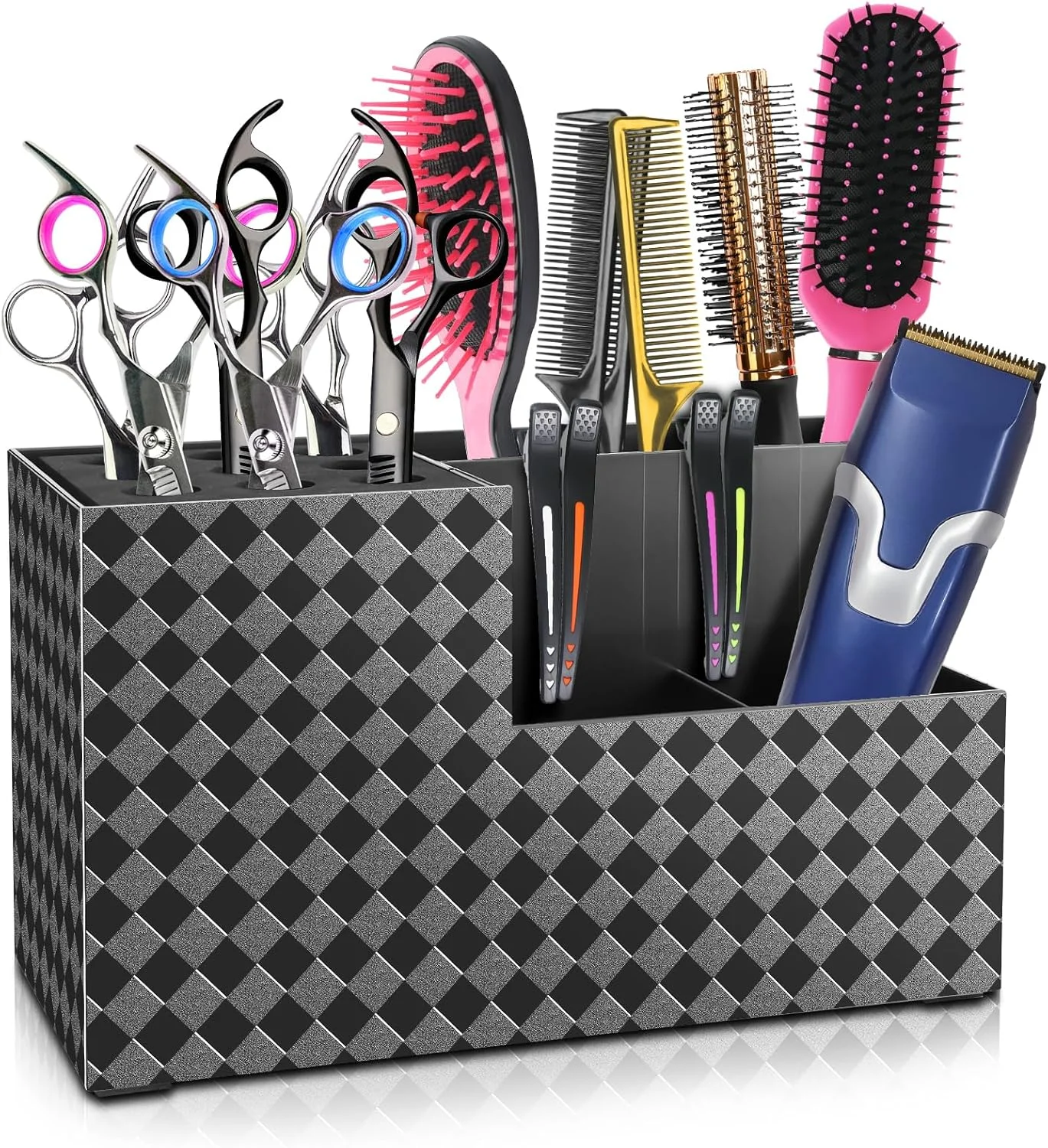 باکس نگهدارنده قیچی آرایشگری NICEMOVIC، لوازم جانبی آرایشگری، استند قیچی آرایشگاه حرفه ای، سازمان دهنده و نگهدارنده شانه، گیره و برس مو