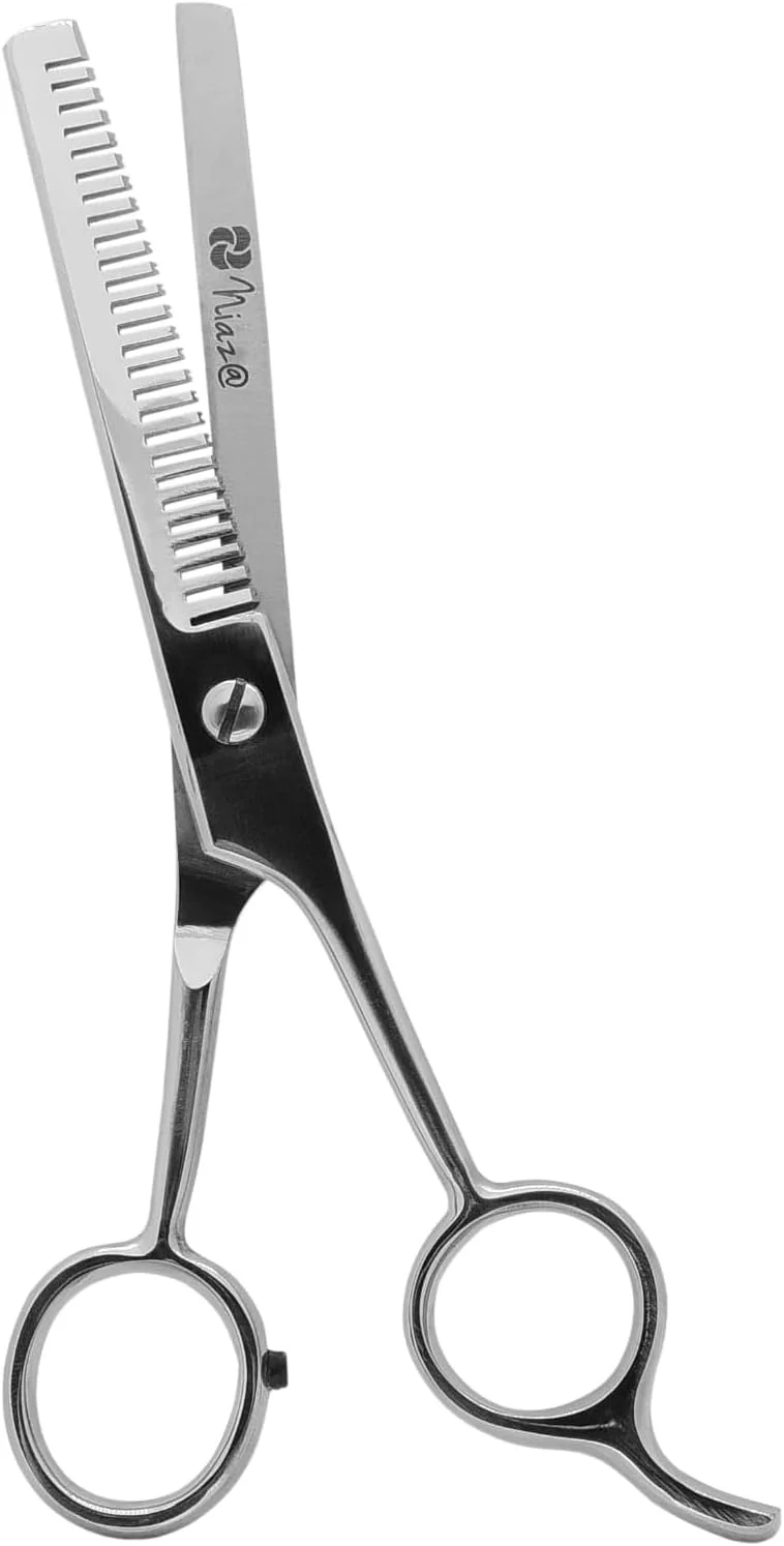 قیچی پیتاژ مو نیازی - 6.5 اینچ قیچی کم حجم کننده مو برای بافت دهی و حالت دادن - قیچی آرایشگری حرفه ای برای آرایشگاه و استفاده در منزل با پیچ های رنگی ابسیدین…