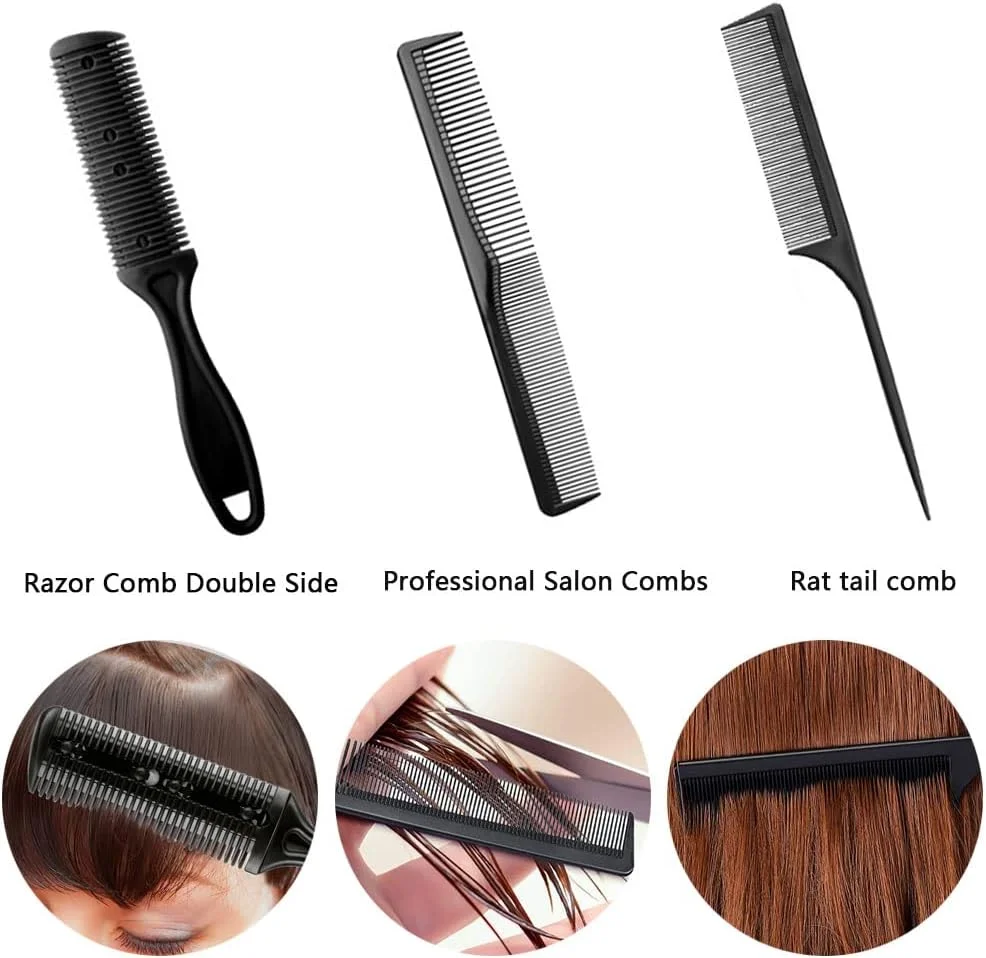 ست قیچی آرایشگری ORiTi، مجموعه 11 عددی قیچی حرفه ای مو با قیچی های پیتاژ استیل ضد زنگ، شانه، قیچی آرایشگری، پیش بند، ست قیچی آرایشگری برای آرایشگر، سالن، خانه