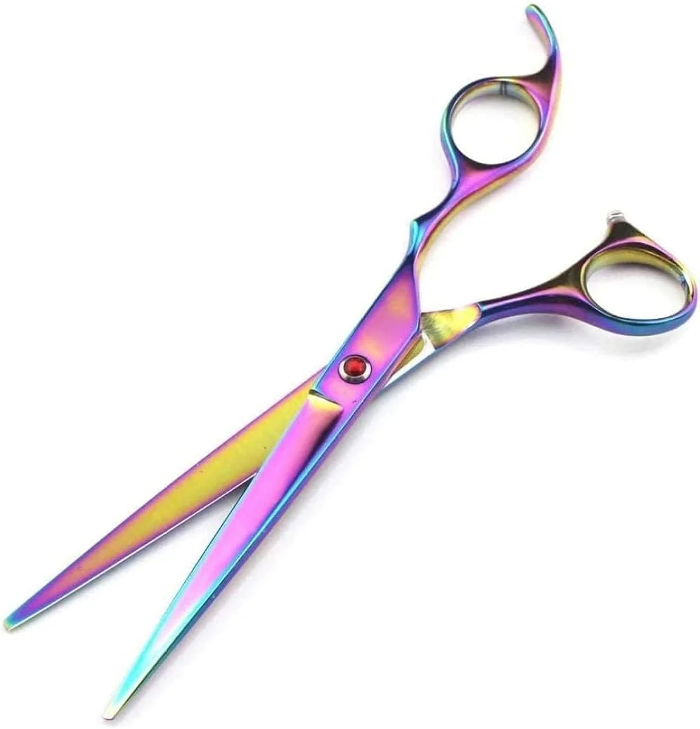 قیچی آرایشگری حرفه ای، قیچی سلمانی، قیچی پیتاژ، ست قیچی آرایشگری (رنگ: رنگین کمانی، سایز: ست 7 اینچی)