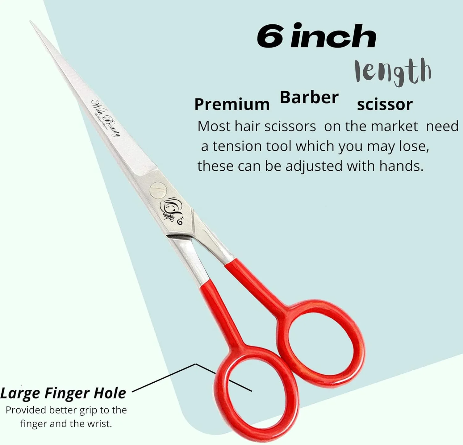 قیچی آرایشگری حرفه ای آرایشگاه پیرایش مو برش مو تیغه تیز (قیچی 6 اینچ)