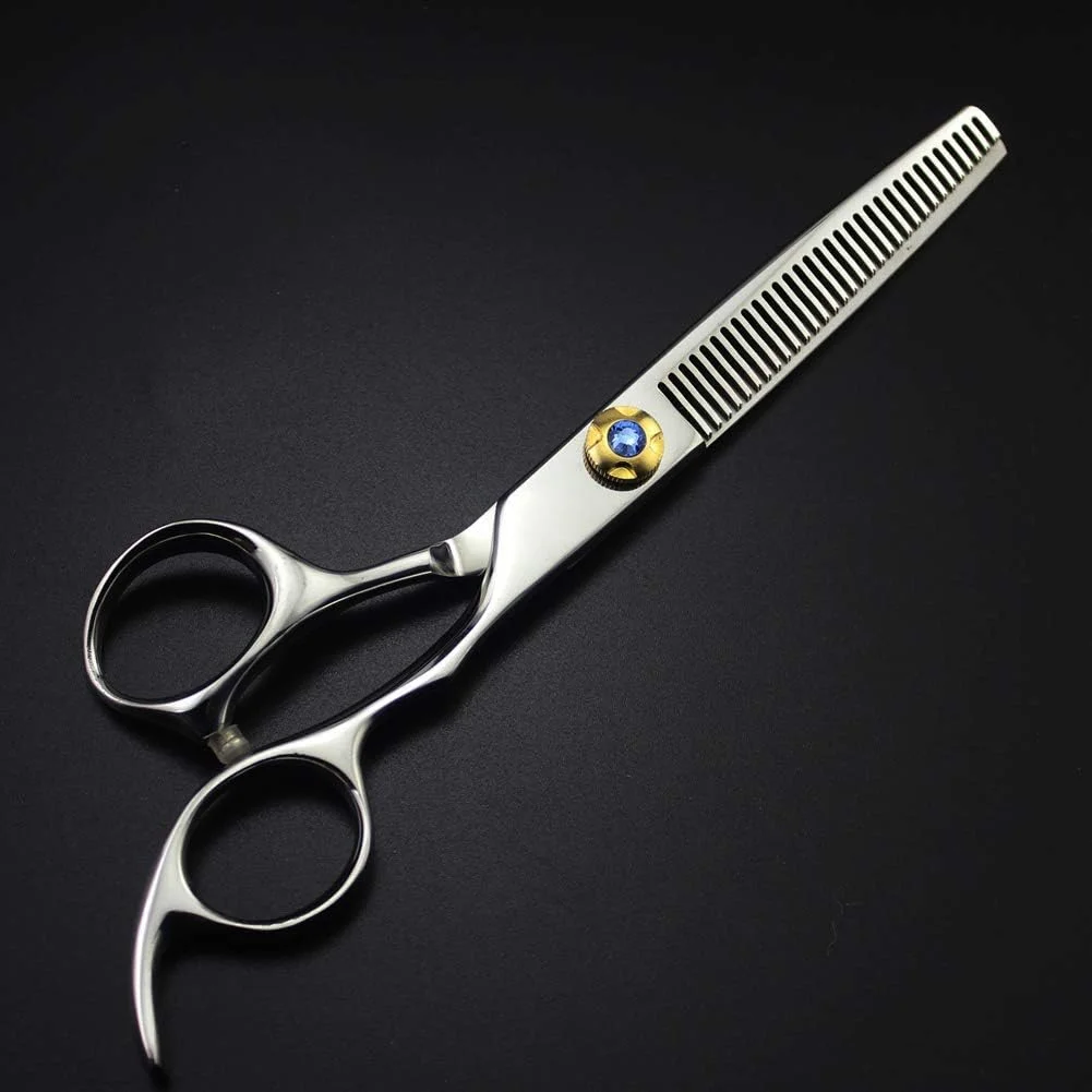 قیچی اصلاح مو، قیچی آرایشگری حرفه ای با تیغه های تیز برای برش مو به همراه کیف چرمی رایگان، مدل flatcut6inch، مدل toothcut6inch