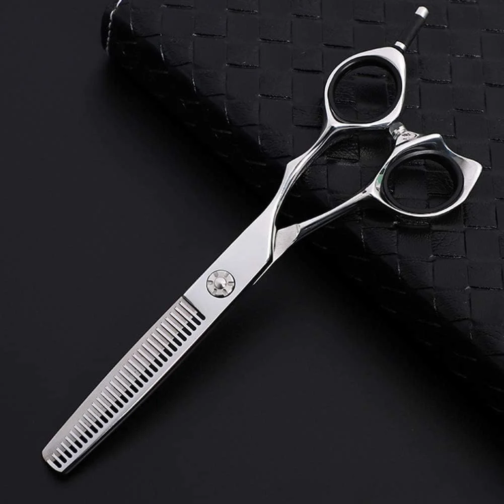 قیچی آرایشگری حرفه ای، قیچی آرایشگری استیل ضد زنگ با تیغه های دندانه دار ریز، قیچی کوتاهی مو 6.0 اینچ، Flatcut6Inch، مجموعه 6 اینچی