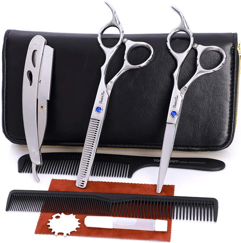 ست قیچی آرایشگری حرفه ای 6 اینچی فولاد 440C، قیچی آرایشگری، قیچی پیتاژ، لوازم آرایشگری، آرایشگاه