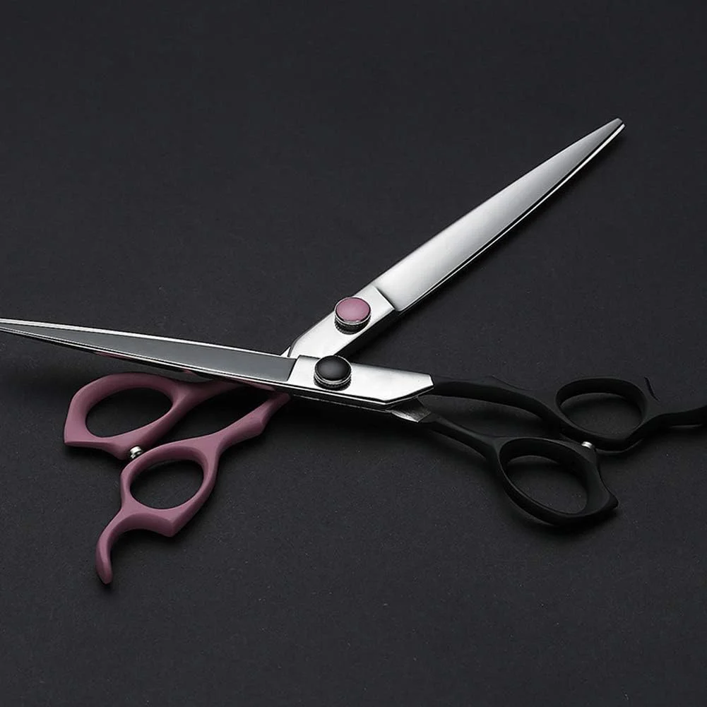 قیچی آرایشگری مو، پیرایش موی حیوانات خانگی 8 اینچی، استیل ضد زنگ ژاپنی برای انواع پیرایش حیوانات خانگی 1 عدد (مشکی)، قیچی آرایشگری