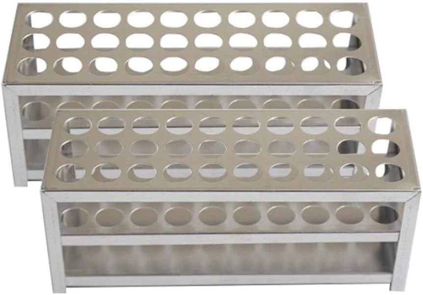 رک لوله آزمایش رک لوله آزمایش تجهیزات ذخیره سازی آزمایشگاهی آموزش شیمی رک لوله آزمایش آلومینیومی لوازم آزمایشگاهی (ظرفیت: E)