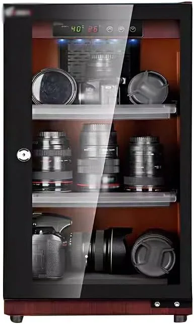 باکس ضد رطوبت الکترونیکی GAGALU، کابینت ضد رطوبت تجهیزات عکاسی دوربین، باکس خشک کننده نگهداری تجهیزات آزمایشگاهی، قهوه ای، 50 لیتر