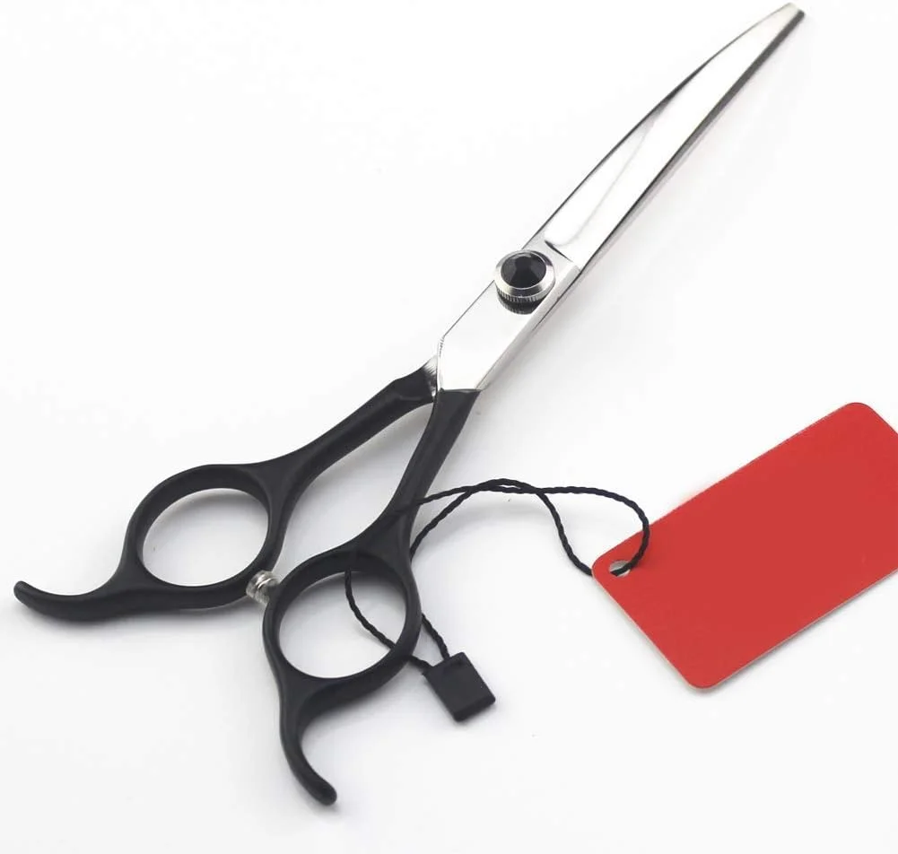 قیچی آرایشگری مو، قیچی اصلاح حرفه ای بنفش برای پیرایش سگ، قیچی منحنی (زرد)، قیچی آرایشگری