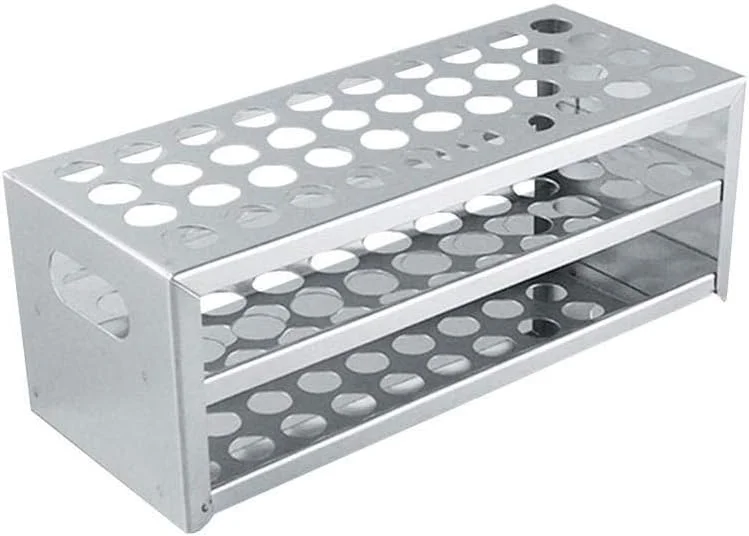 جای لوله آزمایش جای لوله آزمایش تجهیزات ذخیره سازی آزمایشگاهی آموزش شیمی جای لوله آزمایش آلومینیومی لوازم آزمایشگاهی (ظرفیت: L)