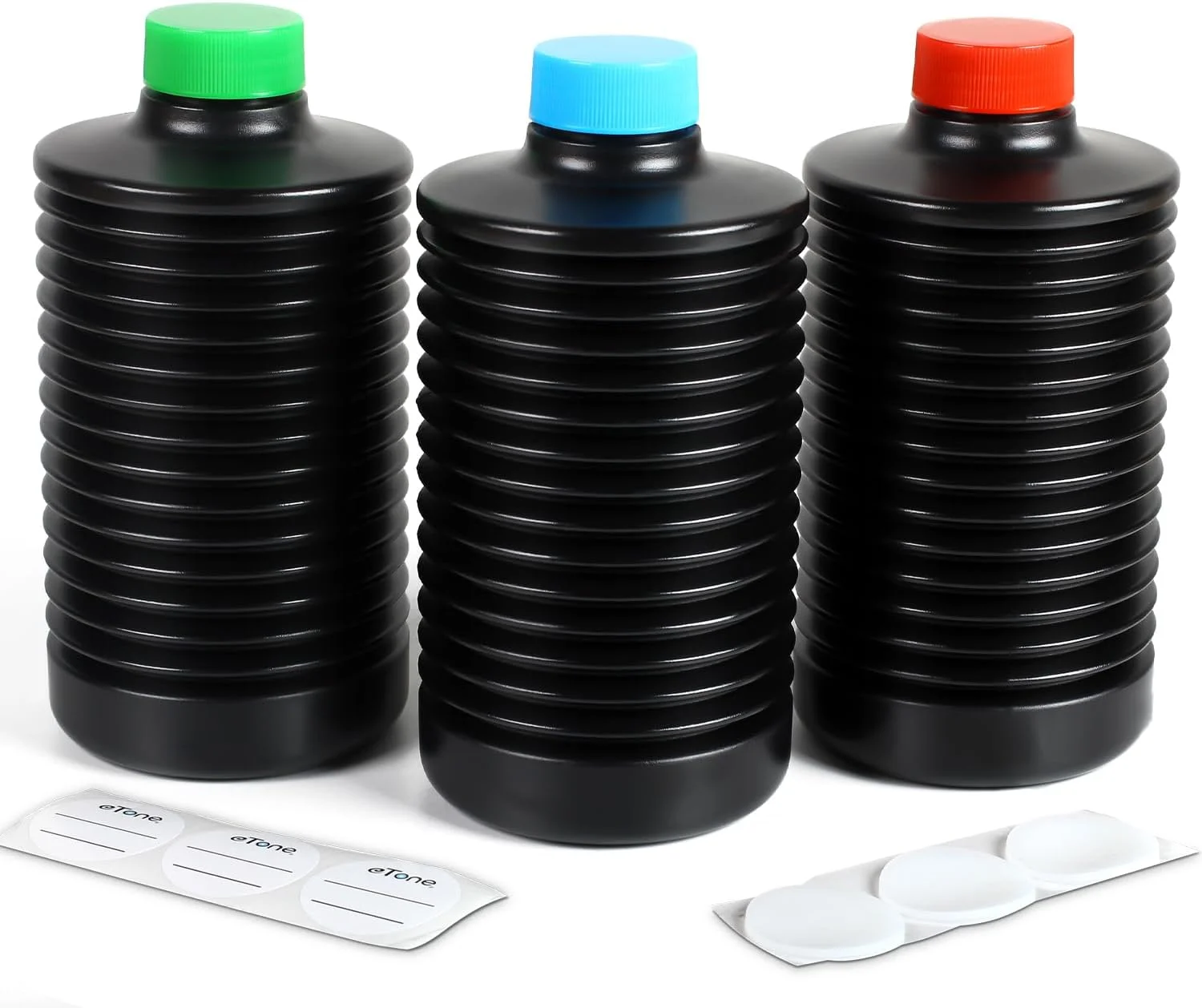 بطری های تاشو 3 عددی 1000 میلی لیتری eTone برای نگهداری مواد شیمیایی تاریکخانه، ظروف مایع تاشو، تجهیزات پردازش و ظهور عکس فیلم، لوازم جانبی آزمایشگاهی نگهداری ضد اکسیداسیون