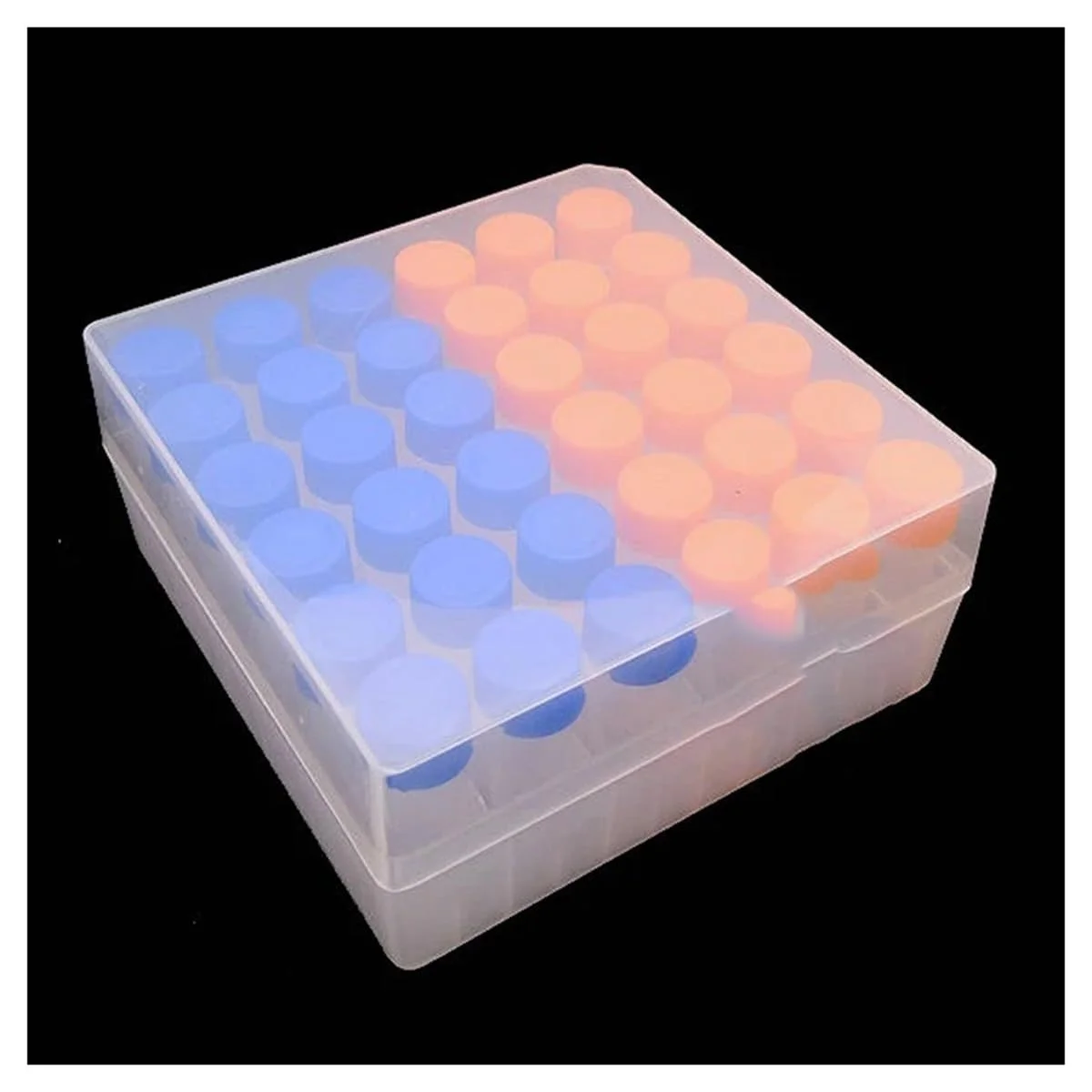 ست ظروف شیشه ای آزمایشگاهی، جعبه پلاستیکی نگهداری 36/50/81/100 سوراخه آزمایشگاهی، 36/50/81/100 عدد کرایوویال PP با حجم 1.8ml/5ml برای آزمایش (نوع-3)