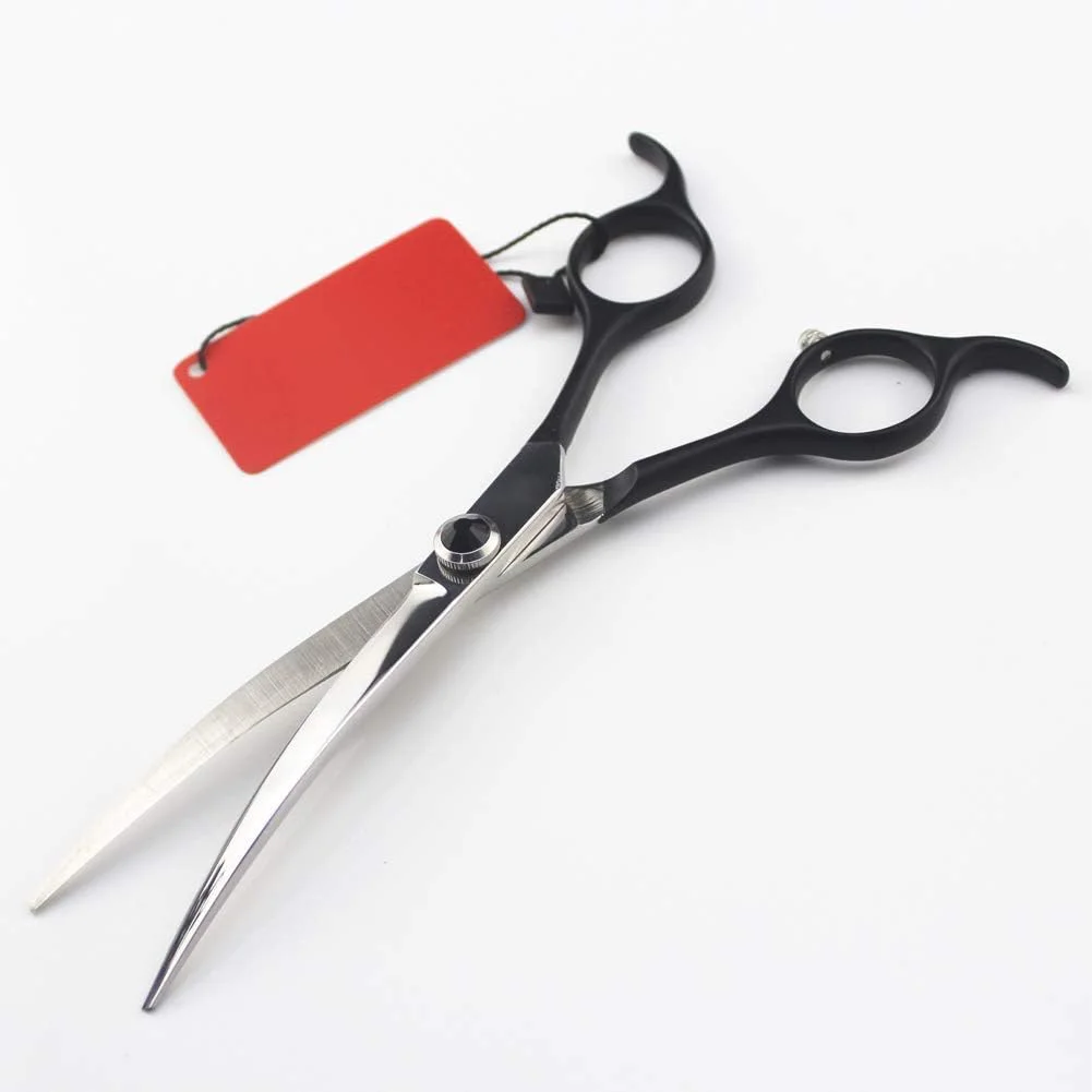 قیچی آرایشگری مو، قیچی اصلاح حرفه ای بنفش برای پیرایش سگ، قیچی منحنی (زرد)، قیچی آرایشگری