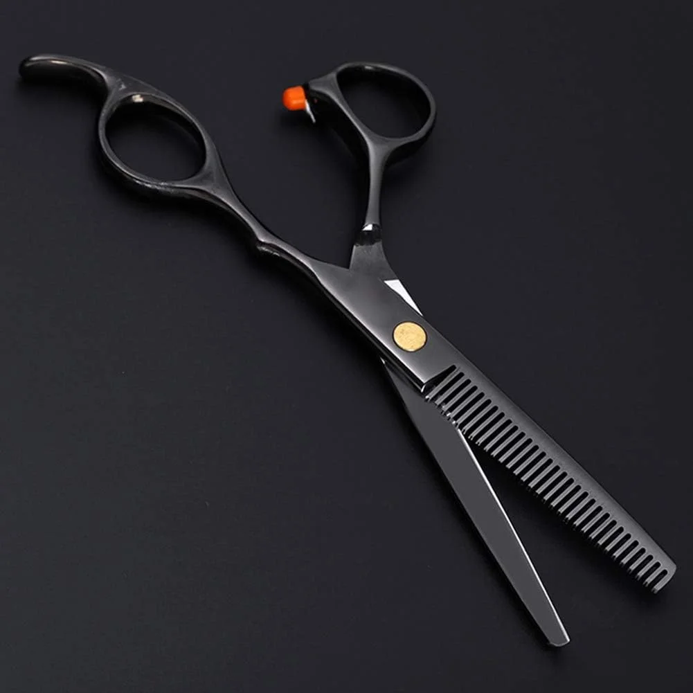 قیچی آرایشگری مو، کوتاهی مو 6 اینچی از جنس استیل ضد زنگ، مناسب برای استفاده خانگی (آبی، تیغه صاف)، قیچی آرایشگری