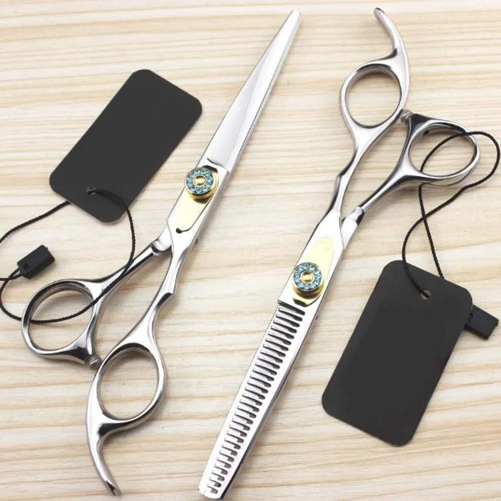 قیچی آرایشگری مو، مجموعه قیچی اصلاح، پیرایش و کم حجم کننده مو (برش دندانه ای 6 اینچ)، قیچی آرایشگاهی