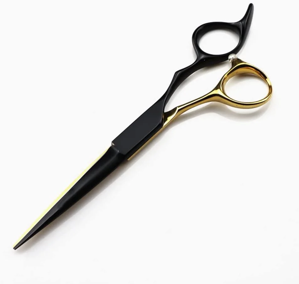 قیچی آرایشگری، قیچی اصلاح مو 6 اینچی حرفه ای فولاد 440C طلایی درجه یک، ابزار پیرایش مو، قیچی سلمانی، قیچی آرایشگر