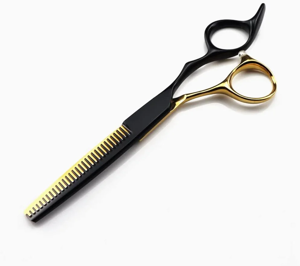 قیچی آرایشگری، قیچی اصلاح مو 6 اینچی حرفه ای فولاد 440C طلایی درجه یک، ابزار پیرایش مو، قیچی سلمانی، قیچی آرایشگر