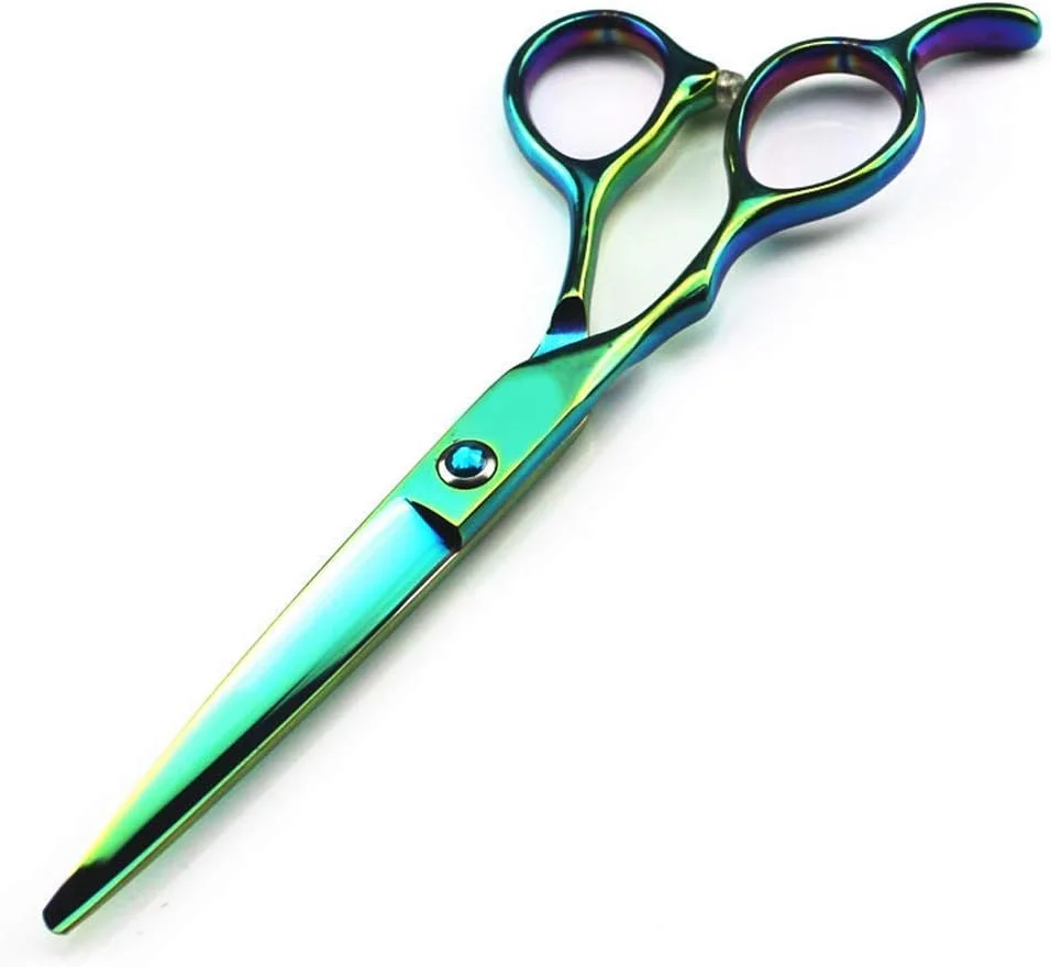 قیچی آرایشگری، قیچی پیرایش و کم حجم کننده مو، استیل ضد زنگ برای استفاده در سالن ها یا منزل (دندانه دار 6 اینچ)، قیچی آرایشگری