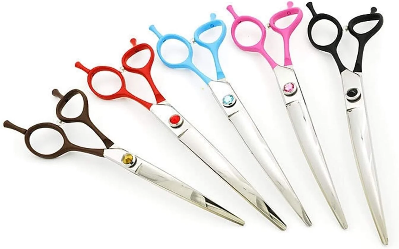 قیچی آرایشگری مو، پیرایش حیوانات خانگی سگ تدی، لوازم آرایشگری، آرایشگر، رنگی، ابزار خم کوچک، 6 اینچ، قیچی آرایشگری، قیچی آرایشگر