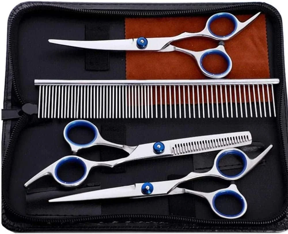 قیچی آرایشگری 6 اینچی، قیچی پیرایش مو، ست ماشین اصلاح موی خانگی، قیچی های تخت، قیچی آرایشگری حرفه ای