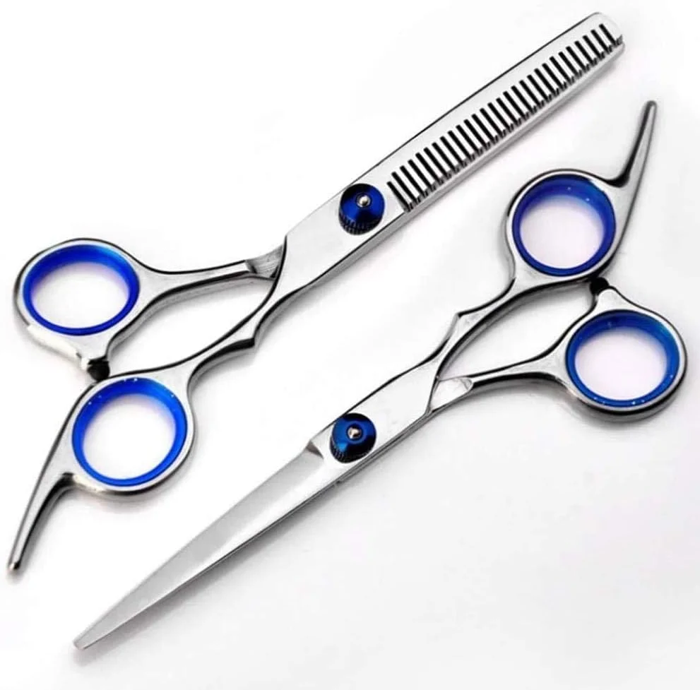 قیچی آرایشگری 6 اینچی، قیچی پیرایش مو، ست ماشین اصلاح موی خانگی، قیچی های تخت، قیچی آرایشگری حرفه ای