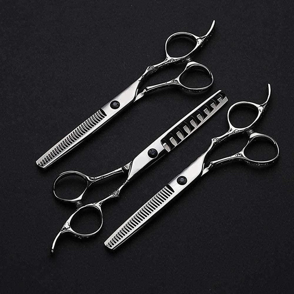 قیچی آرایشگری مو، مجموعه گیره موی حرفه ای 6 اینچی بدون درز + استخوان ماهی + مجموعه شاخ گوزن قیچی آرایشگری