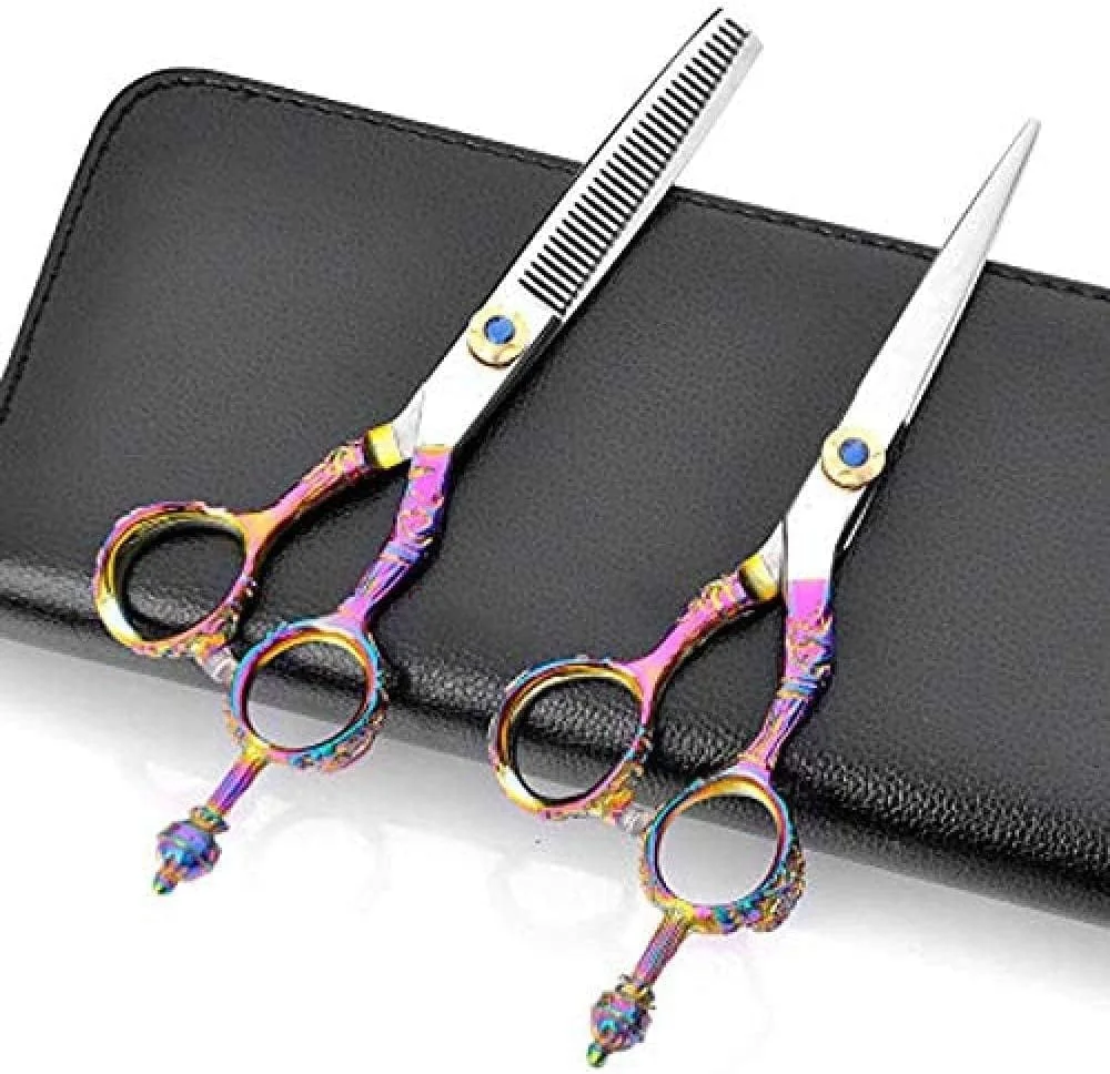 قیچی آرایشگری 6 اینچی، ست قیچی های پیتاژ مناسب برای کارکنان سالن و استفاده شخصی L54855