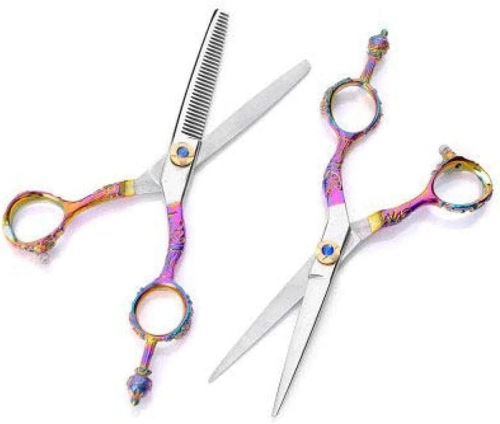 قیچی آرایشگری 6 اینچی، ست قیچی های پیتاژ مناسب برای کارکنان سالن و استفاده شخصی L54855