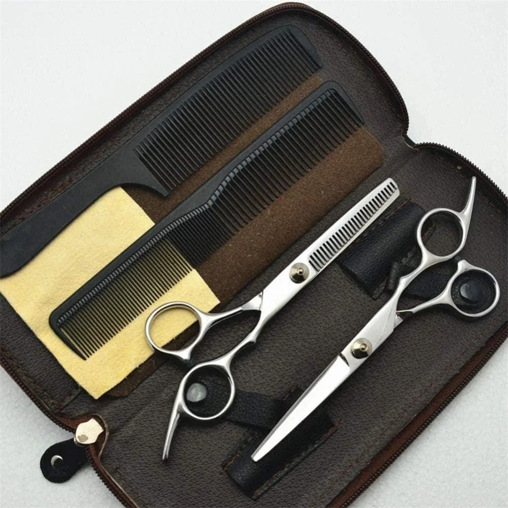 ست قیچی آرایشگری / قیچی پیتاژ استیل ضد زنگ 14 سانتی متری صورتی مناسب برای آرایشگاه ها یا استفاده در منزل