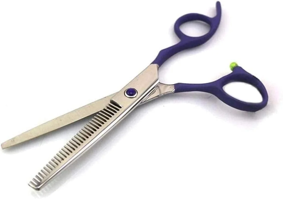 قیچی آرایشگری حرفه ای 15 سانتی متری استیل مشکی/آبی/صورتی-آبی مناسب آرایشگاه ها یا استفاده در منزل (رنگ: آبی)