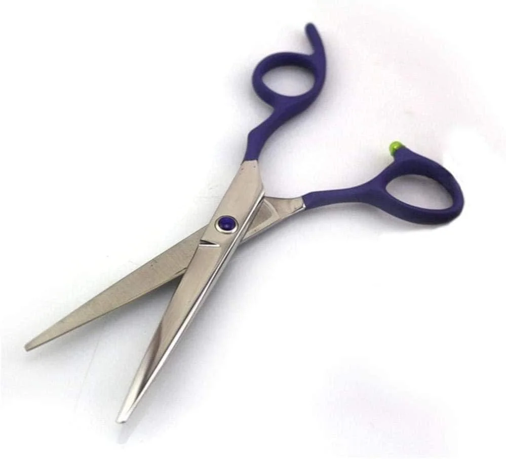 قیچی آرایشگری حرفه ای 15 سانتی متری استیل مشکی/آبی/صورتی-آبی مناسب آرایشگاه ها یا استفاده در منزل (رنگ: آبی)