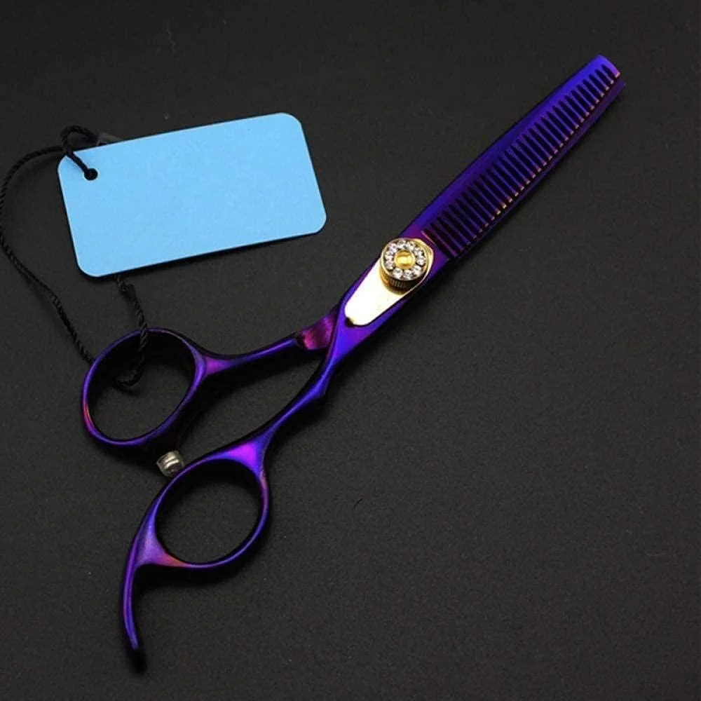 قیچی آرایشگری حرفه ای 6 اینچی، قیچی برش مو، قیچی آرایشگری، قیچی پیتاژ مو، ست قیچی آرایشگری - ست بنفش - ست طلایی، ست بنفش