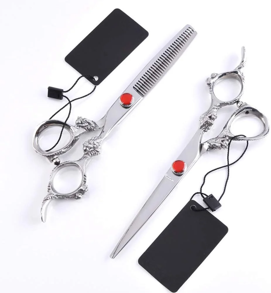 قیچی آرایشگری مو، قیچی آرایشگری حرفه ای، ست مو، ابزار صاف و نازک کننده مو (برش تخت + دندانه دار)، قیچی آرایشگر