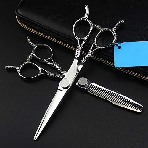 قیچی آرایشگری، 6 اینچ حرفه ای 440c طرح قدیمی دم دوبل، قیچی های کوتاهی مو، ست قیچی آرایشگری